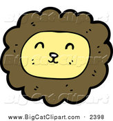 Big Cat Cartoon Vector Clipart of a Smiling Male Lion by Lineartestpilot