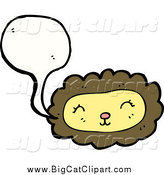 Big Cat Cartoon Vector Clipart of a Talking Lion Face by Lineartestpilot