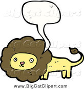 Big Cat Cartoon Vector Clipart of a Talking Male Lion by Lineartestpilot