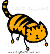 Big Cat Cartoon Vector Clipart of a Tiger Ginger Cat by Lineartestpilot