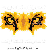 Big Cat Cartoon Vector Clipart of Gold Lion Eyes by Chromaco