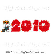 Big Cat Clipart of a 2010 Tiger by Hit Toon