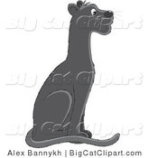 Big Cat Clipart of a Black Panther by Alex Bannykh