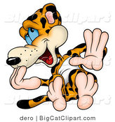 Big Cat Clipart of a Giggly Leopard by Dero