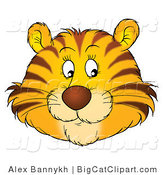 Big Cat Clipart of a Happy Tiger Face by Alex Bannykh