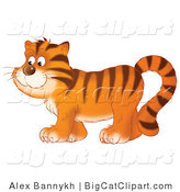 Big Cat Clipart of a Happy Tiger Walking by Alex Bannykh