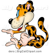 Big Cat Clipart of a Leopard Pointing by Dero