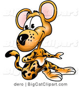 Big Cat Clipart of a Leopard Sitting by Dero