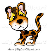 Big Cat Clipart of a Leopard with Big Eyes by Dero
