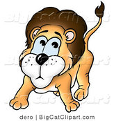 Big Cat Clipart of a Nervous Lion by Dero