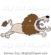 Big Cat Clipart of a Pissed off Lion Leaping by Djart