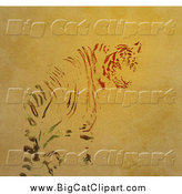 Big Cat Clipart of a Tiger Blending into the Background by Elaineitalia