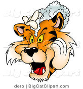 Big Cat Clipart of a Tiger Shampooing His Mane by Dero