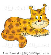 Big Cat Clipart of an Adorable Bobcat by Alex Bannykh