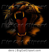 Big Cat Clipart of an Angry Roaring Tiger by Dero