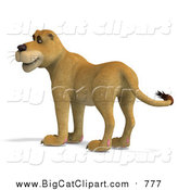 Big Cat Vector Clipart of a 3d Lioness by Ralf61