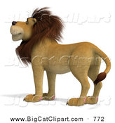 Big Cat Vector Clipart of a 3d Male Lion by Ralf61