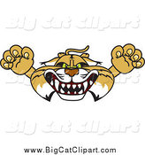 Big Cat Vector Clipart of a Bobcat Lurching Forward by Mascot Junction