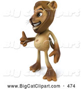 Big Cat Vector Clipart of a Cheerful Lion Character Giving the Thumbs up by