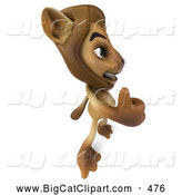 Big Cat Vector Clipart of a Lion Character Giving the Thumbs up to a Friend by