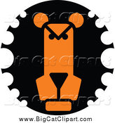 Big Cat Vector Clipart of a Lion Face by Vector Tradition SM