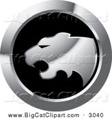Big Cat Vector Clipart of a Silver Cheetah Icon by Lal Perera