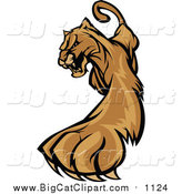 Big Cat Vector Clipart of a Stalking Cougar Mascot by Chromaco