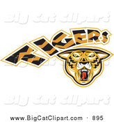 Big Cat Vector Clipart of a Tigers Logo by Patrimonio