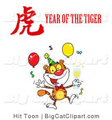 Big Cat Vector Clipart of a Year of the Tiger Party by Hit Toon