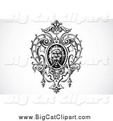 Big Cat Vector Clipart of an Ornamental Lion Design Element by BestVector