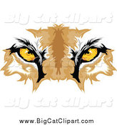 Big Cat Vector Clipart of Cougar Eyes by Chromaco