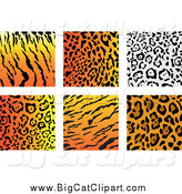 Big Cat Vector Clipart of Jungle Animal Print Backgrounds by Vector Tradition SM