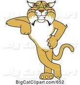 Vector Clipart of a Cartoon Bobcat Character Leaning by Mascot Junction
