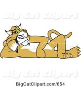 Vector Clipart of a Cartoon Bobcat Character Reclined by Toons4Biz