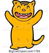 Vector Clipart of a Happy Cartoon Tiger by Lineartestpilot