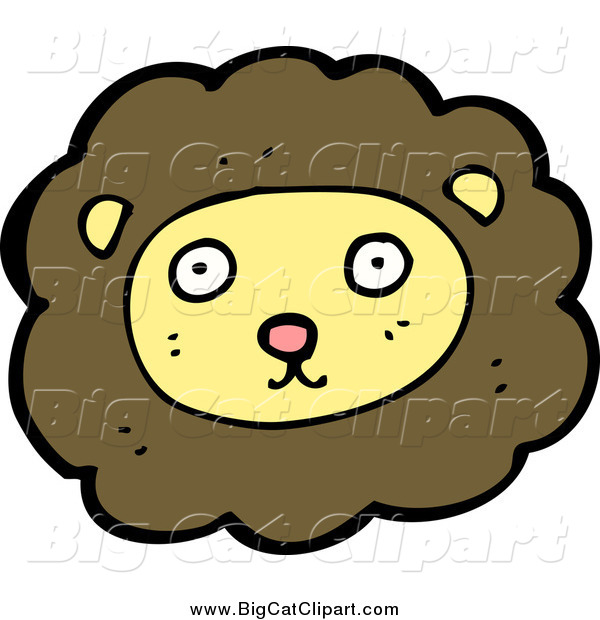 Big Cat Cartoon Vector Clipart of a Lion Face