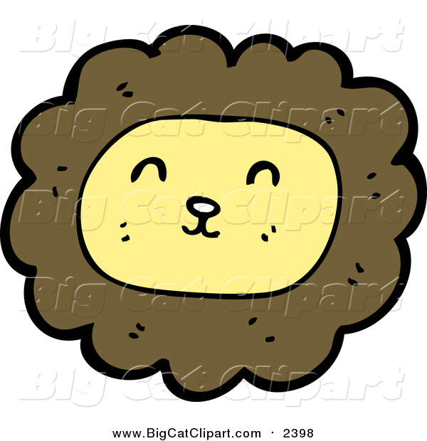 Big Cat Cartoon Vector Clipart of a Smiling Male Lion