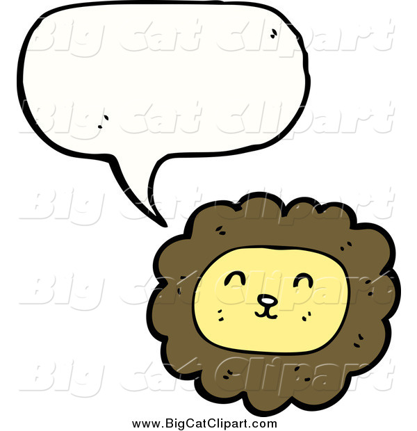 Big Cat Cartoon Vector Clipart of a Talking Lion Face