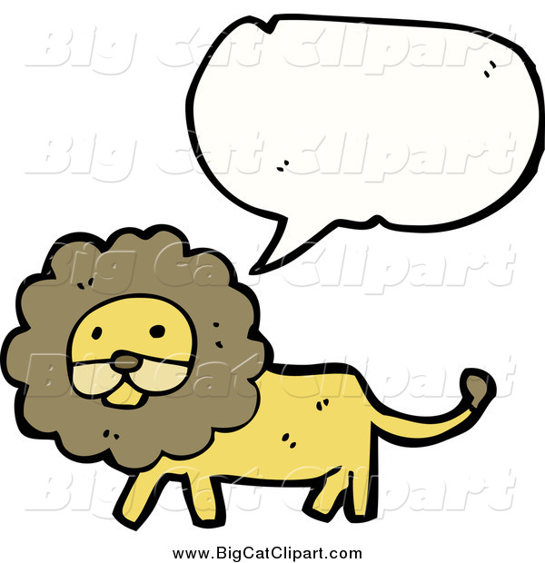 Big Cat Cartoon Vector Clipart of a Talking Male Lion