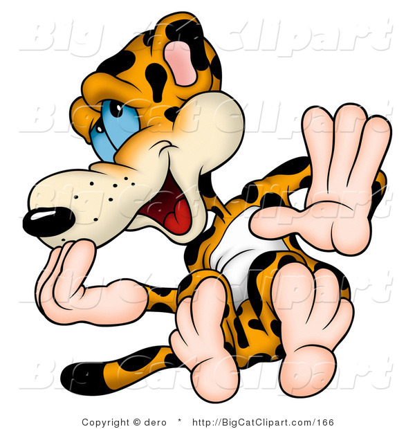 Big Cat Clipart of a Giggly Leopard
