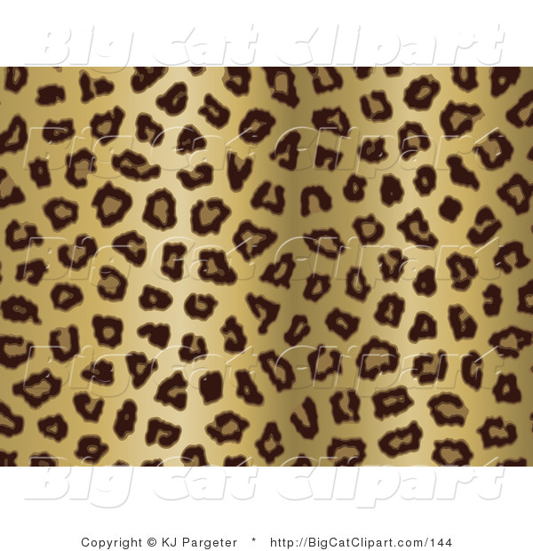 Big Cat Clipart of a Gold Tan and Black Leopard Spots Background