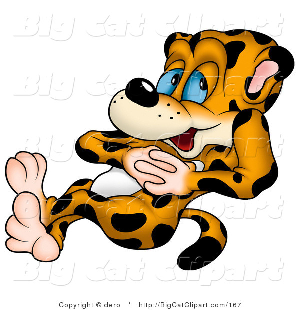 Big Cat Clipart of a Relaxing Leopard