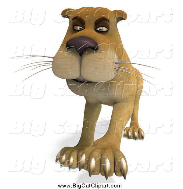 Big Cat Vector Clipart of a 3d Lioness