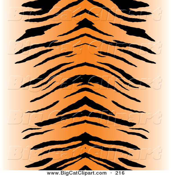 Big Cat Vector Clipart of a Black and Orange Centered Tiger Stripe Pattern BackgroundBlack and Orange Centered Tiger Stripe Pattern Background