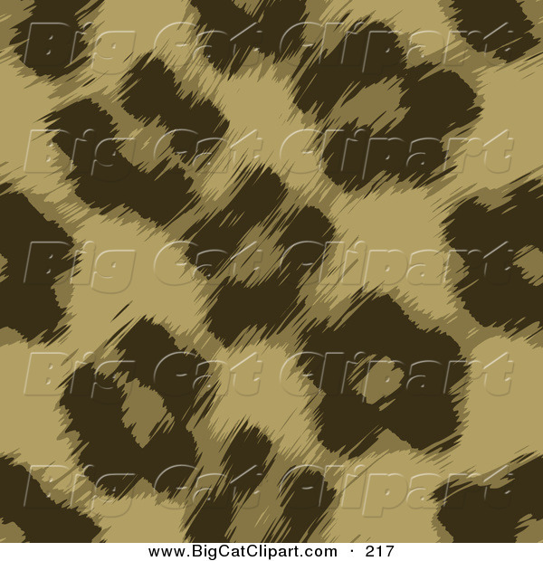 Big Cat Vector Clipart of a Brown Leopard Fur Pattern Background