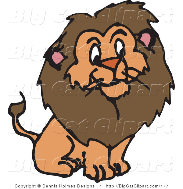 Big Cat Vector Clipart of a Furry Male Lion