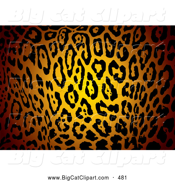 Big Cat Vector Clipart of a Glowing Patterned Jaguar Skin Print Background