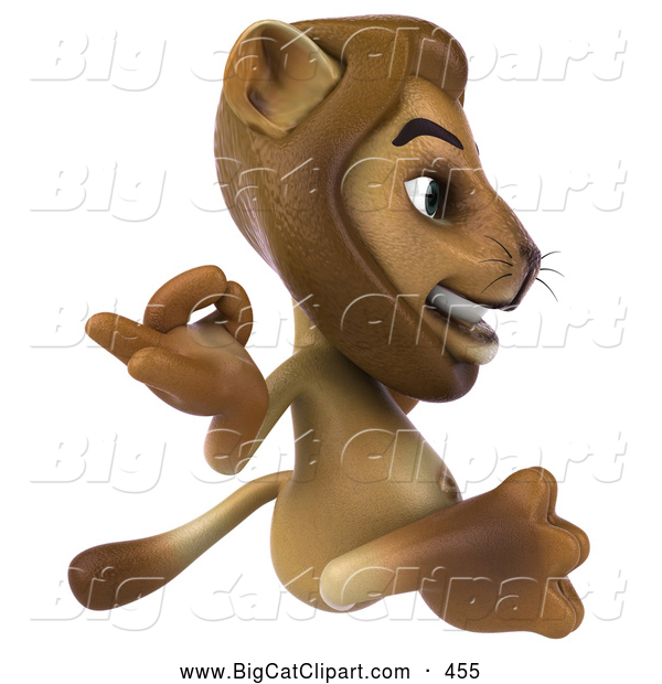 Big Cat Vector Clipart of a Lion Character Meditating and Smiling