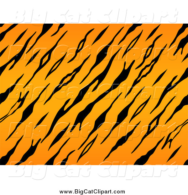 Big Cat Vector Clipart of a Seamless Tiger Jungle Animal Print Pattern