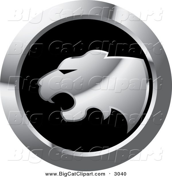 Big Cat Vector Clipart of a Silver Cheetah Icon